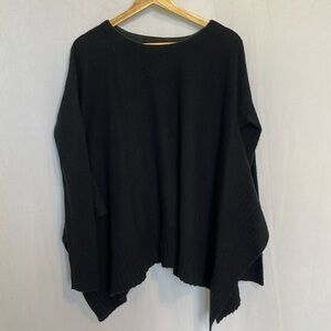 LOMA London 100% Cashmere Poncho Style Sweater Size XS/S Black Minimalist Staple